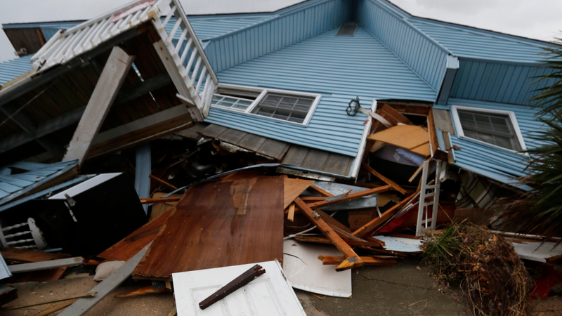 A house is demolished along Palmetto Blvd, in the Town of Edisto Beach, after Hurricane Matthew slammed into the beach community Saturday, Oct. 8, 2016.(Image: AP)